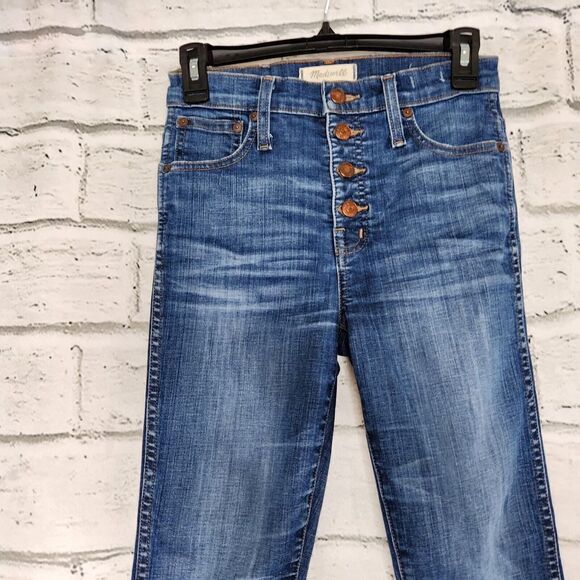 $128 MADEWELL Women 25 10" High-Riser Skinny Jeans in Hayes Wash #F4684 Rise - Picture 5 of 11